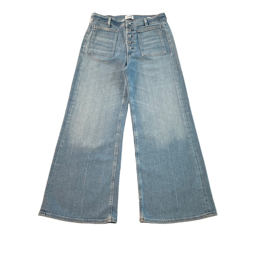 Citizens of Humanity Lyra Wide-Leg Crop Jeans Light Blue 28
